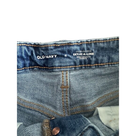 OLD NAVY Sky Hi A Line Denim Shorts Size 4 - Picture 5 of 6